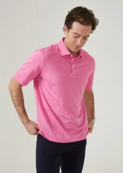 Rockbourne Performance Polo In Carnation - Sports Fit 9 Rockbourne Performance Polo In Carnation - Sports Fit -AlanPaine Shop rockbourne mens polo shirt carnation 2