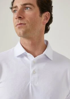 Rockbourne Performance Polo In White - Sports Fit -AlanPaine Shop rockbourne mens polo shirt white 3