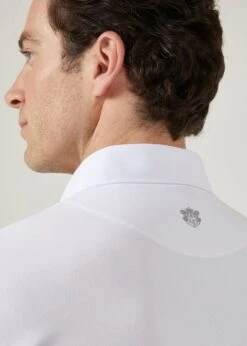 Rockbourne Performance Polo In White - Sports Fit -AlanPaine Shop rockbourne mens polo shirt white 4