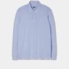 Storwood Long Sleeve Polo Shirt In Light Blue -AlanPaine Shop storwood long sleeve faded dye jersey light blue