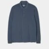 Storwood Long Sleeve Polo Shirt In Navy -AlanPaine Shop storwood long sleeve faded dye jersey navy