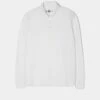 Storwood Long Sleeve Polo Shirt In White -AlanPaine Shop storwood long sleeve faded dye jersey white