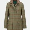 Surrey Ladies Tweed Coat In Clover - Regular Fit -AlanPaine Shop surrey womens tweed coat clover