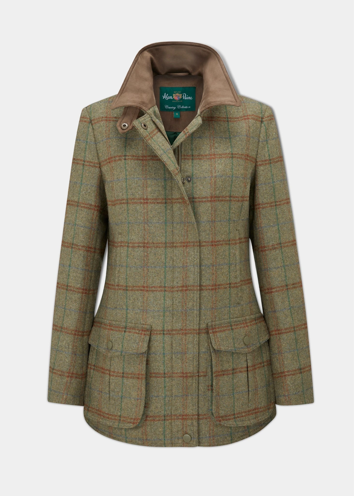 Surrey Ladies Tweed Coat In Clover - Regular Fit 3 Surrey Ladies Tweed Coat In Clover - Regular Fit