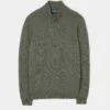 Sutherland Lambswool 1/4 Zip Jumper In Landscape - Regular Fit -AlanPaine Shop sutherland lambswool quater zip jumper landscape 1