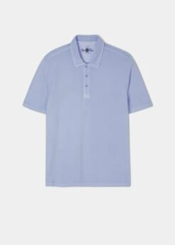 Weymouth Washed Effect Polo Shirt In Light Blue
